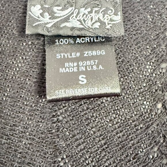 Y2K Blouse Womens Small Long Sleeve Vintage USA Red Orange Witchy Grunge Gothic - Picture 11 of 14